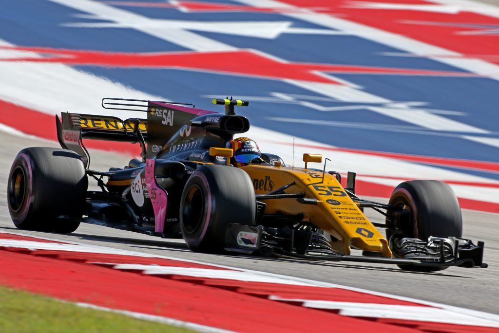 Carlos Sainz Jr (ESP) Renault Sport F1 Team RS17. United States Grand Prix, Sunday 22nd October 2017. Circuit of the Americas, Austin, Texas, USA.