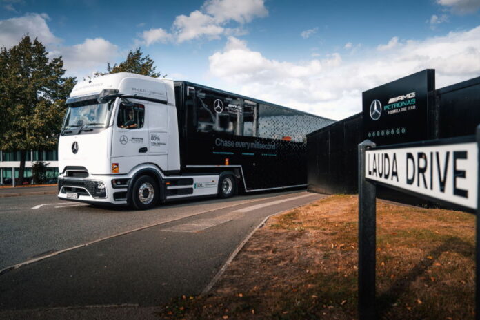 Electric eActros 600 powers the Mercedes-AMG PETRONAS F1 Team’s green push to Dutch Grand Prix in Zandvoort