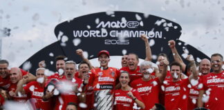 Festa Ducati a Motegi, Marquez è campione e Bagnaia vince