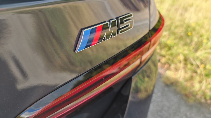 A a 2025 BMW M5 badge