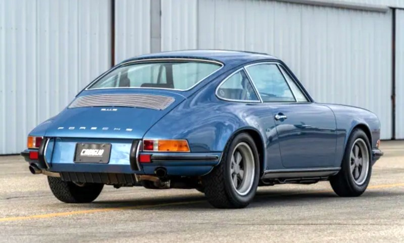 Jerry Seinfeld's RUF-modified 1971 Porsche 911s coupe right rear three quarter view.
