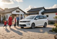 GM Launches All-New 2026 Wuling Starlight 730 Front three-quarter view of the 2026 Wuling Starlight 730 EV for China.