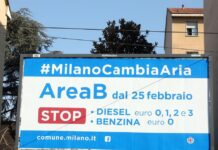 Milano'da kısıtlı trafik bölgesinde B Bölgesi +%0,5 araba var ancak daha az kirletici
