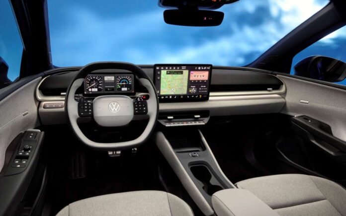 Así será el interior del nuevo Volkswagen ID. Polo: pantalla Así será el interior del nuevo Volkswagen ID. Polo: pantalla con decoraciones retro inspiradas en el Golf MK1