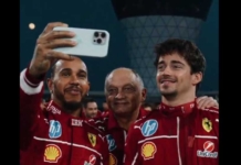 Lewis Hamilton Frederic Vasseur Charles Leclerc Abu Dhabi 2025
