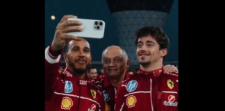 Lewis Hamilton Frederic Vasseur Charles Leclerc Abu Dhabi 2025