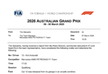 Antonelli, ön sıra güvende: Mercedes'e para cezası
