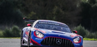 Max Verstappen guida la Mercedes AMG GT3 del team Verstappen.com Racing in un test sulla pista di Estoril - Foto: Getty Images
