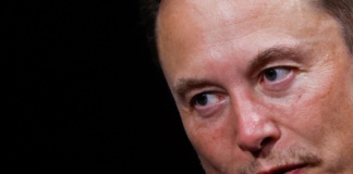 Il CEO di Tesla Elon Musk che osserva