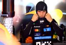 Plates at the top: "We're aiming for the front rows. Pole? I don't know if we can do it"
