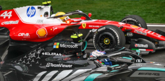 Antonelli (Mercedes) e Hamilton (Ferrari)