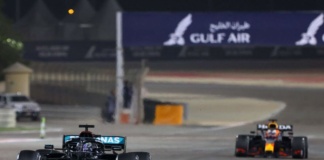 Lewis Hamilton e Max Verstappen nel GP Bahrain 2021