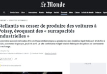 Su prime pagine Francia 'il declino dell'auto francese' con chiusura Stellantis Poissy