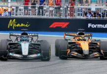 George Russell (Mercedes) e Oscar Piastri (McLaren)
