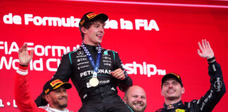 Antonelli, Hamilton e Verstappen