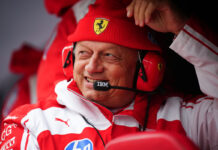Lewis ‘Luigi’ Hamilton: what a laugh post-race for Vasseur live on Sky UK Vasseur (Ferrari)