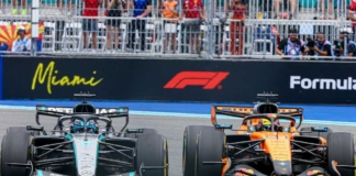 George Russell (Mercedes) e Oscar Piastri (McLaren)
