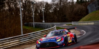 Max Verstappen guida la Mercedes AMG GT3 del team Verstappen.com Racing nella 4 Ore del Nurburgring Nordschleife - Foto: Red Bull Content Pool