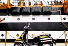 La Vespa incontra l'Amerigo Vespucci a New York e debutta un esemplare unico