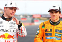 F1 GP Giappone 2025, Suzuka: Max Verstappen (Red Bull Racing) e Oscar Piastri (McLaren F1 Team) dopo le qualifiche - Foto: Getty Images